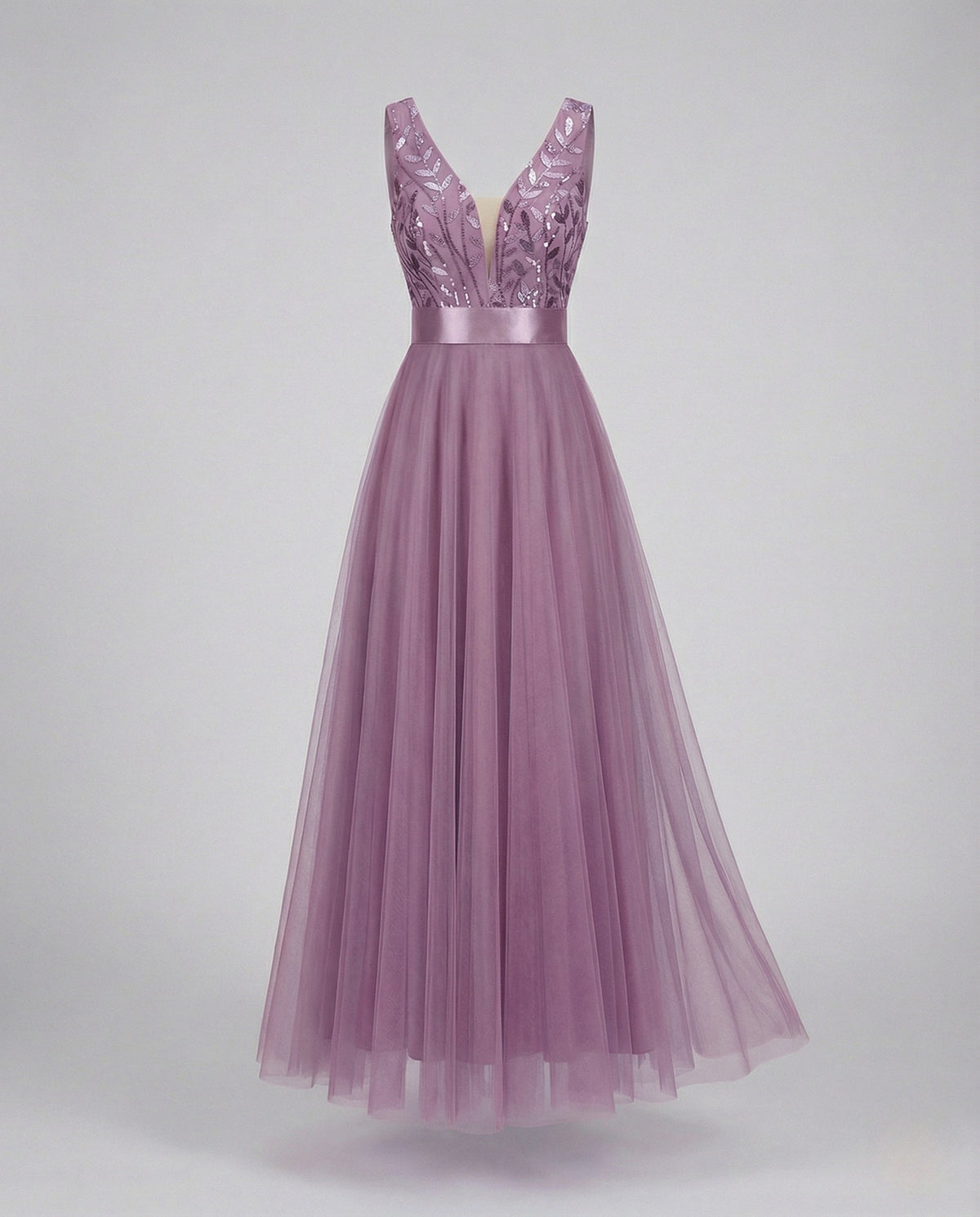 Abendkleid mit A-Linie und Stickerei für Damen