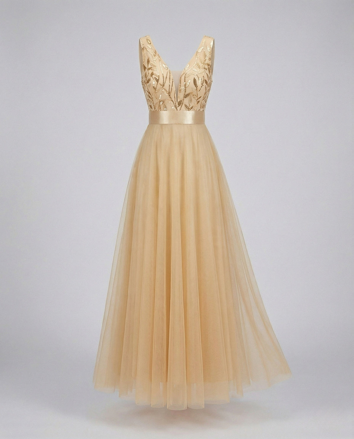 Abendkleid mit A-Linie und Stickerei für Damen