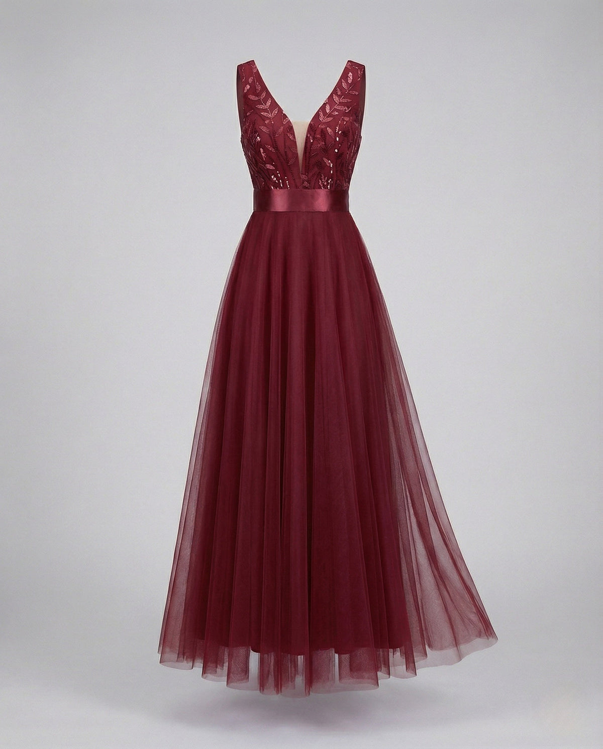 Abendkleid mit A-Linie und Stickerei für Damen