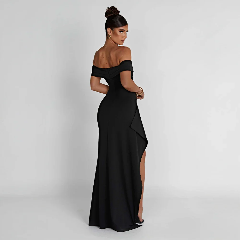 Abendkleid mit Seitenschlitz und freien Schultern für Damen