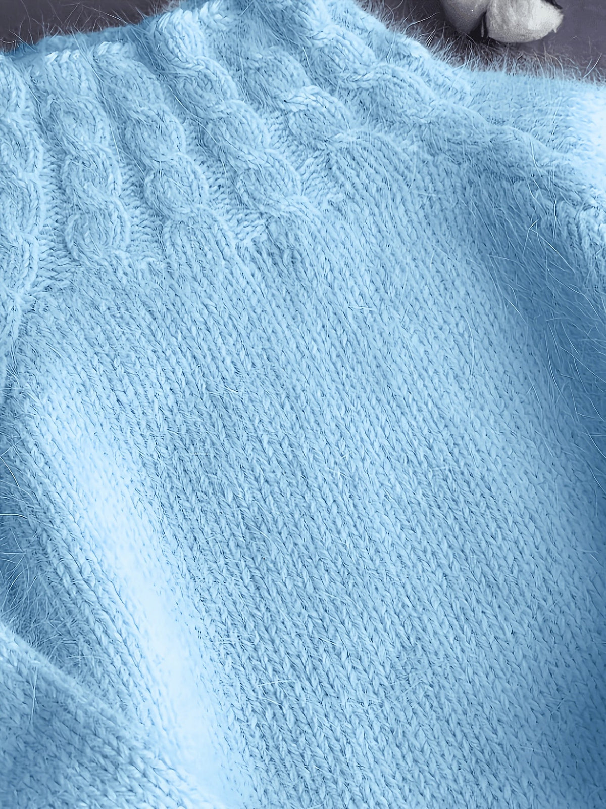 Alpaka Pullover mit Stehkragen und Ballonärmeln für Damen