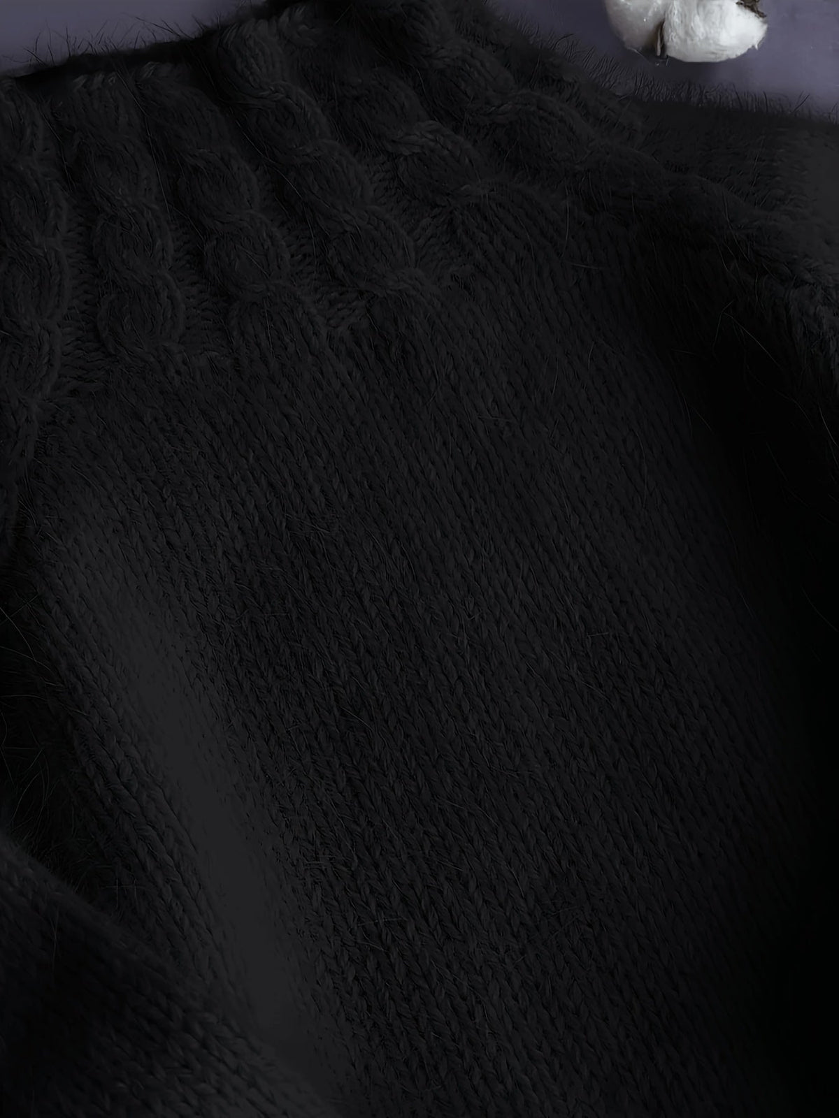 Alpaka Pullover mit Stehkragen und Ballonärmeln für Damen