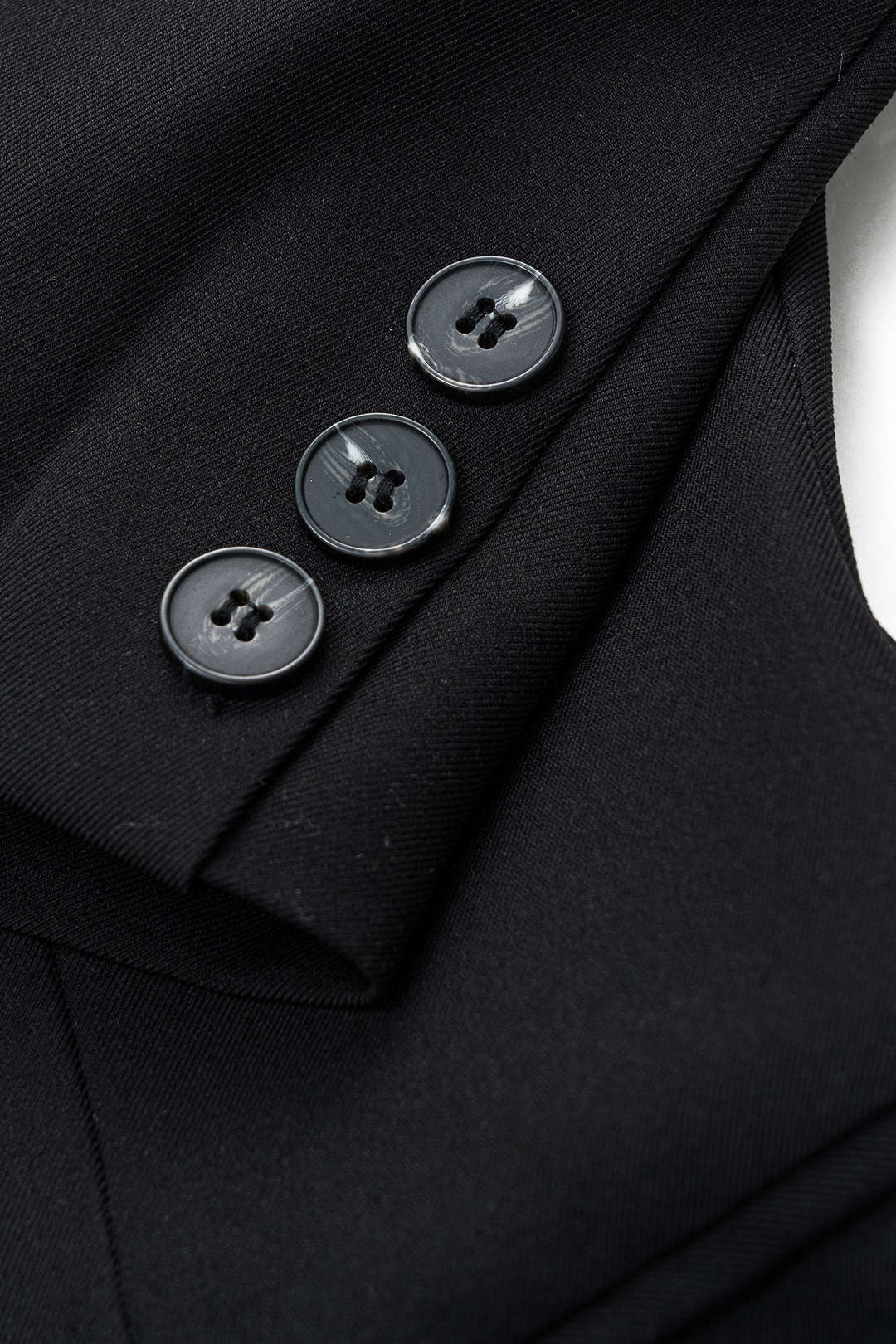 Long Tailored Blazer with Welt Pockets - Black
