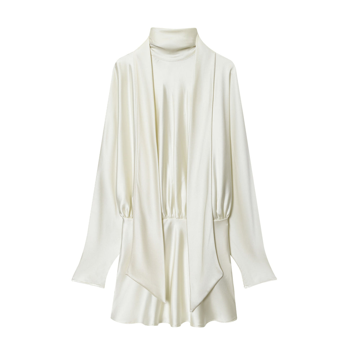 Bluse mit Stehkragen und Drapierung für Damen