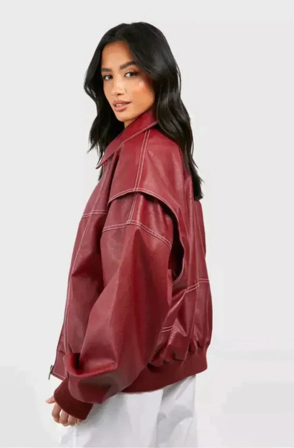 Bomberjacke mit weitem Schnitt und Rippbündchen für Damen