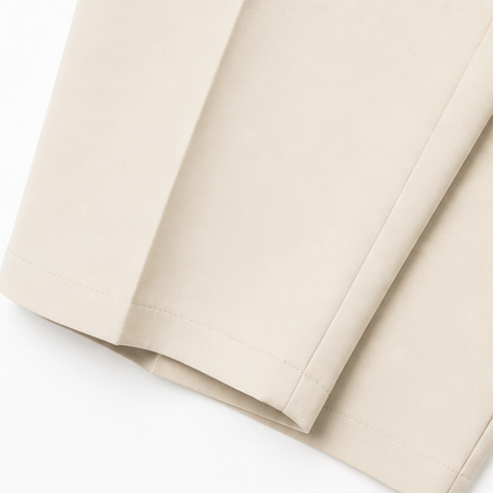 Bundfaltenhose mit hohem Bund und weitem Bein für Damen
