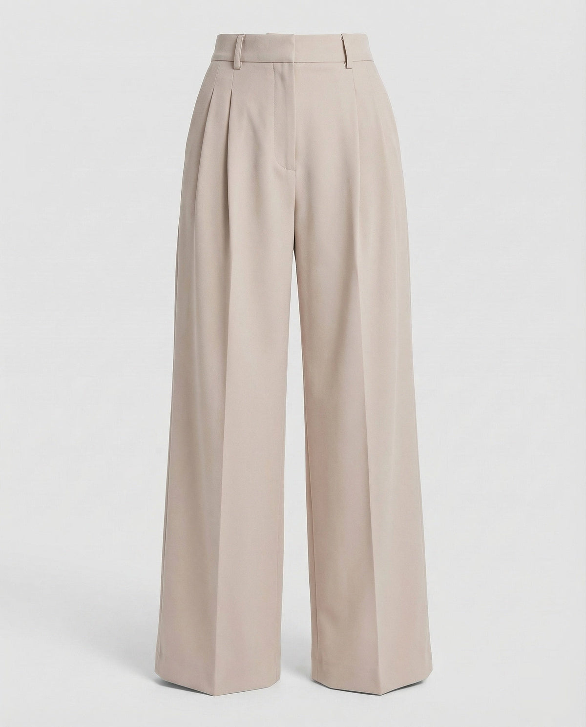 Bundfaltenhose mit weitem Bein und hohem Bund für Damen