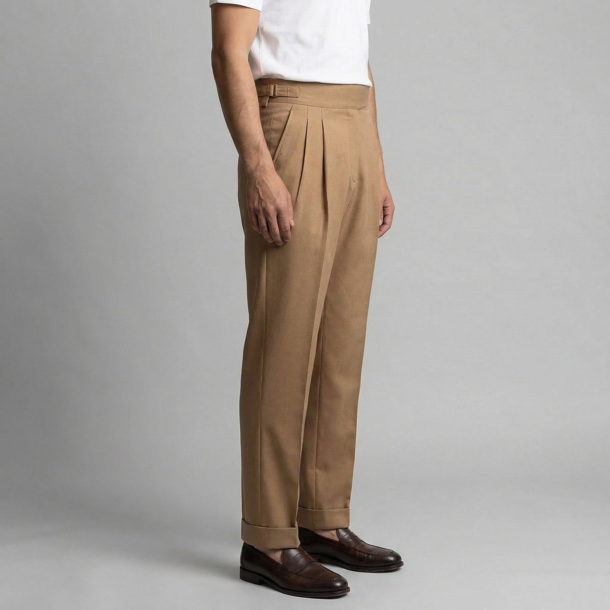 Bundfaltenhose mit geradem Bein und Knöchellänge für Herren