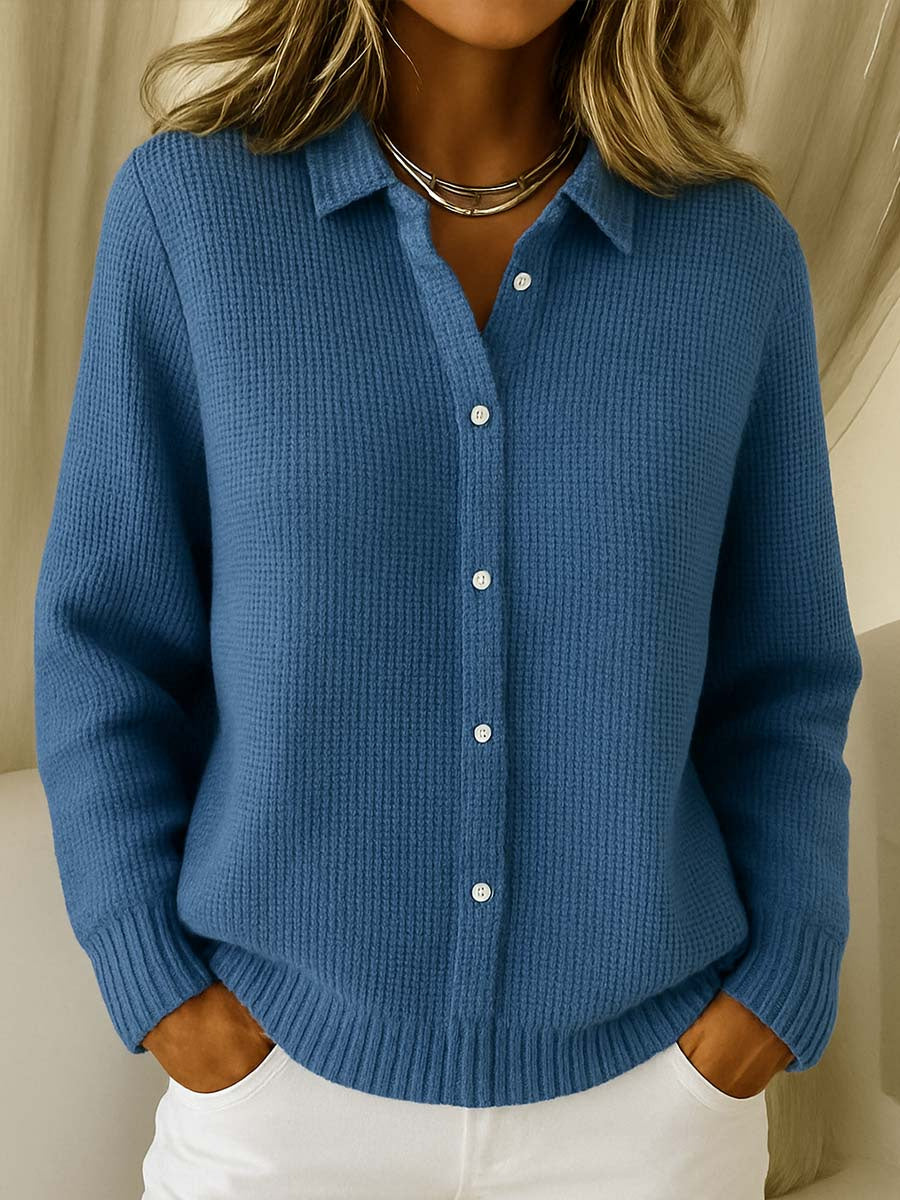 Cardigan mit Kragen und Knöpfen für Damen