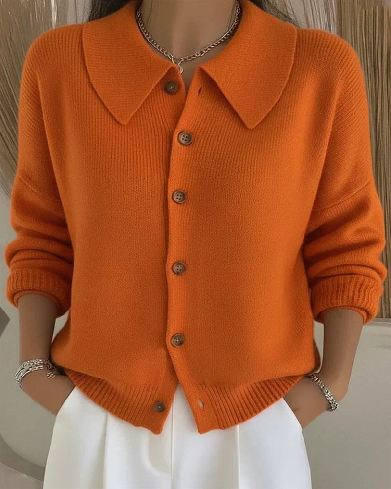 Cardigan mit Rippstruktur und Kragen für Damen