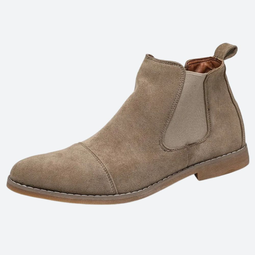 Chelsea Boots Herren aus Wildleder, knöchelhoch mit flachem Absatz - Beige