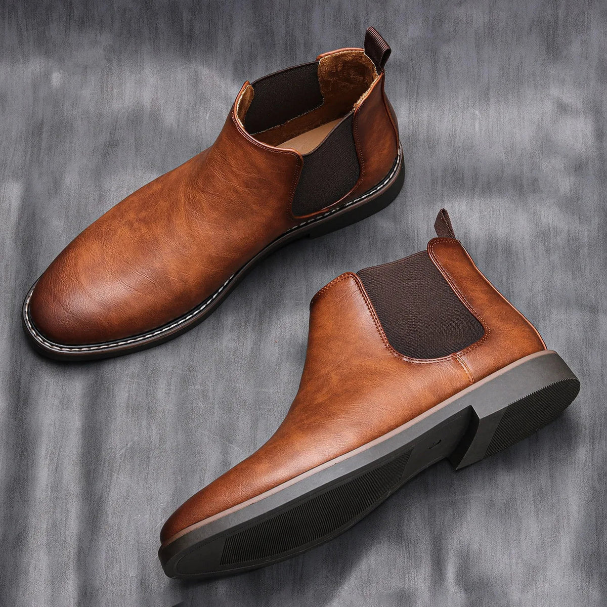 Chelsea Boots mit elastischem Seitenteil und Gummisohle für Herren