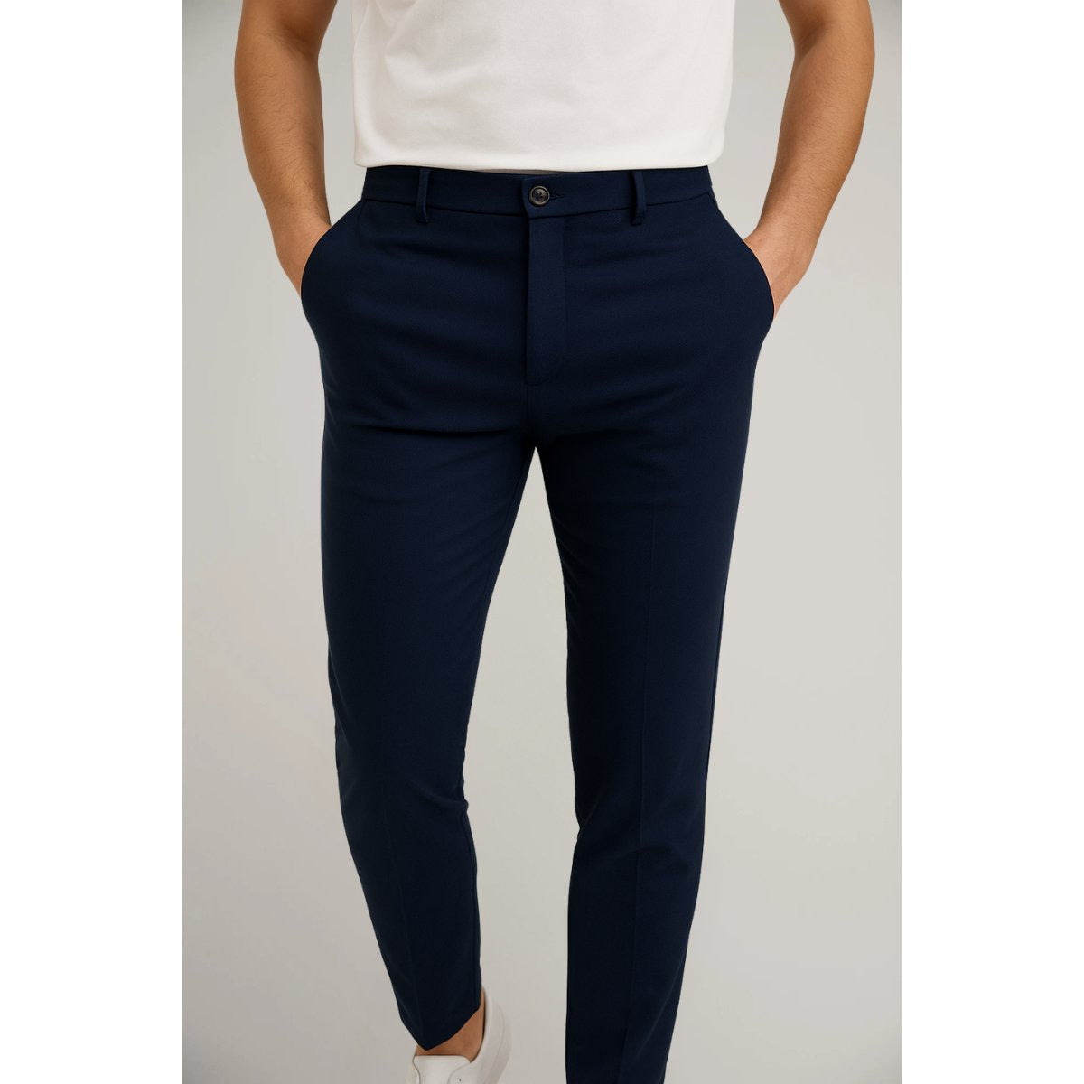 Chino Hose mit schmalem Bein und Seitentaschen für Herren - Marineblau