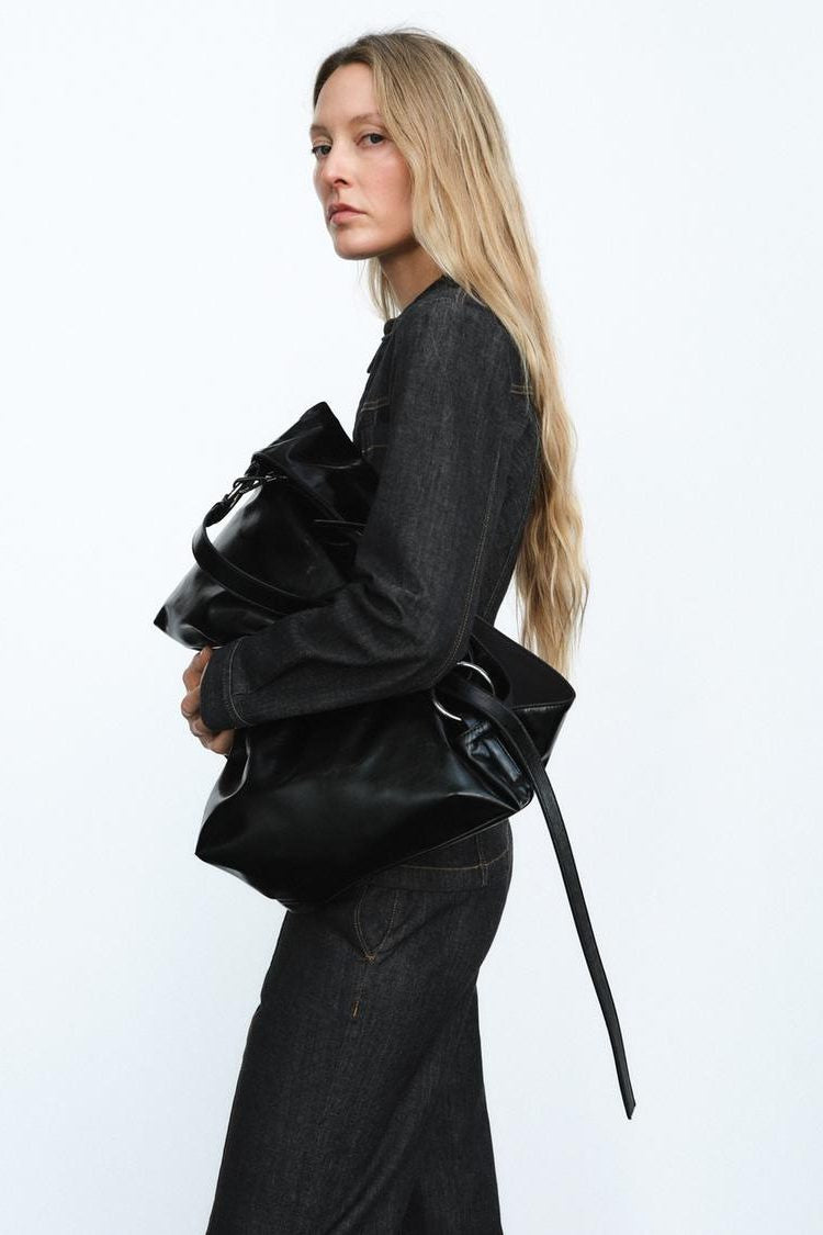 Denim Shirt and Straight-Leg Trouser Co-Ord - Black