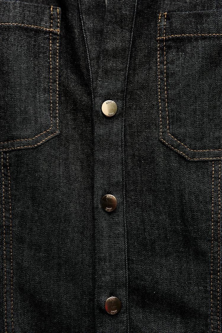Denim Shirt and Straight-Leg Trouser Co-Ord - Black
