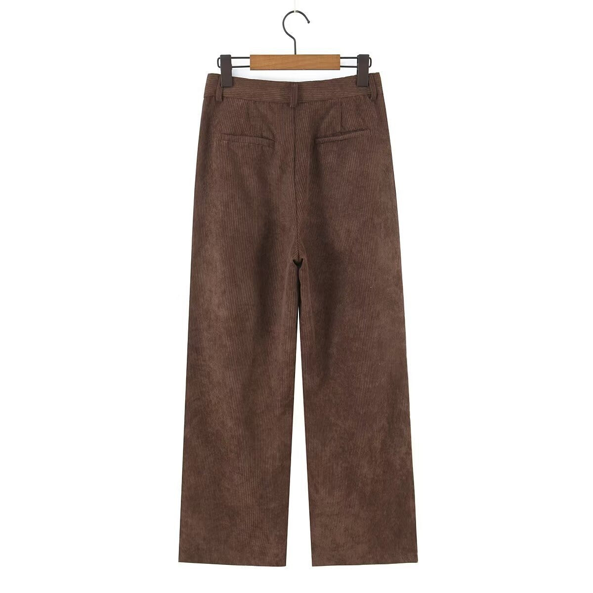 Cordhose mit weitem Bein und Bundfalten für Damen