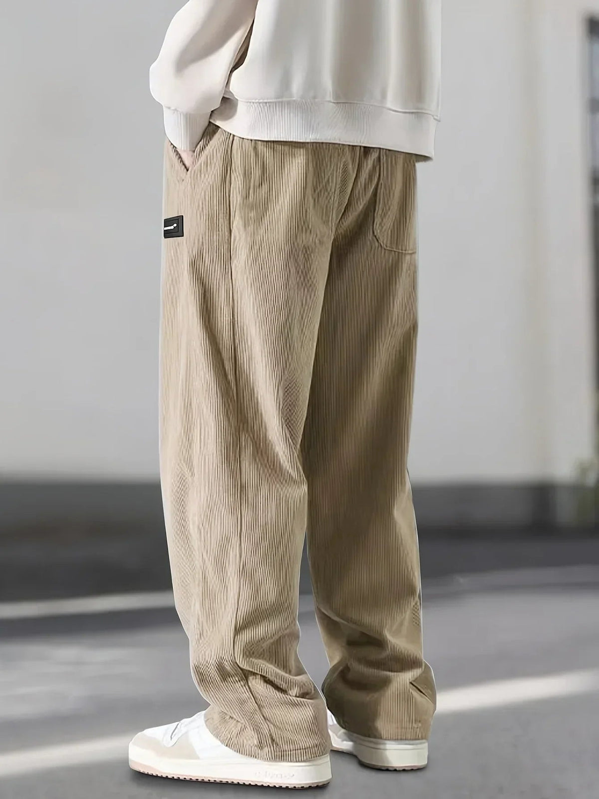 Cordhose mit geradem Schnitt und Tunnelzug für Herren