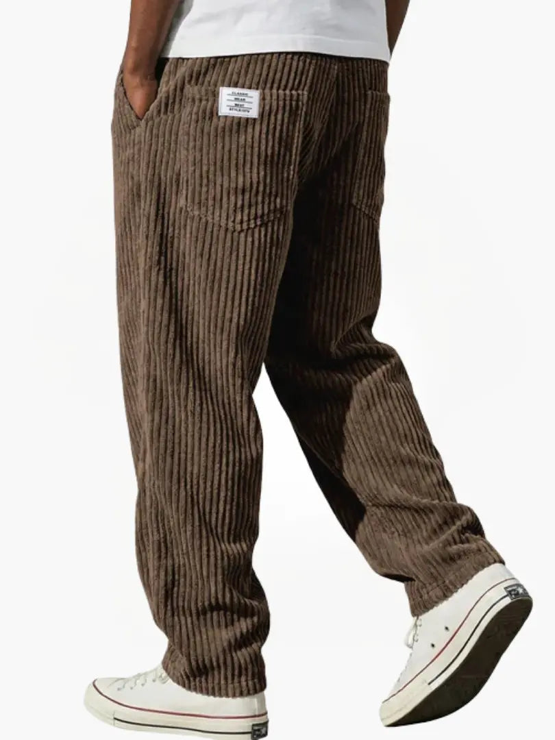 Cordhose mit Rippstruktur und geradem Bein für Herren - Braun