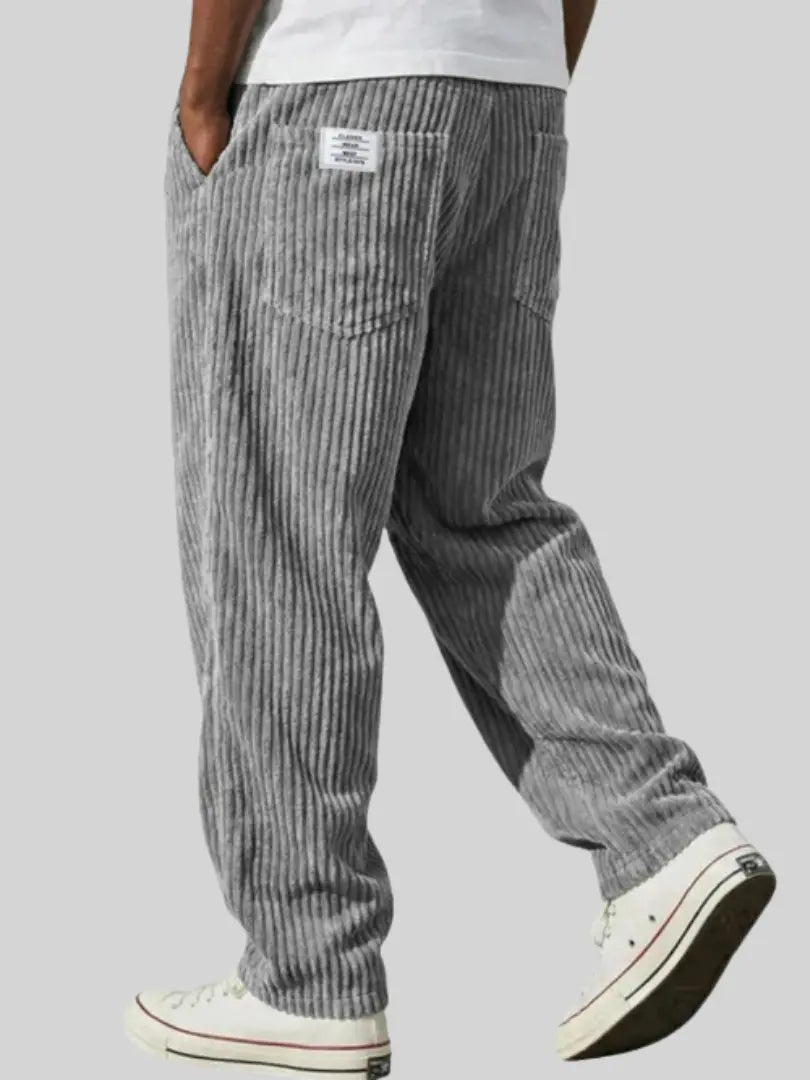 Cordhose mit Rippstruktur und geradem Bein für Herren - Grau