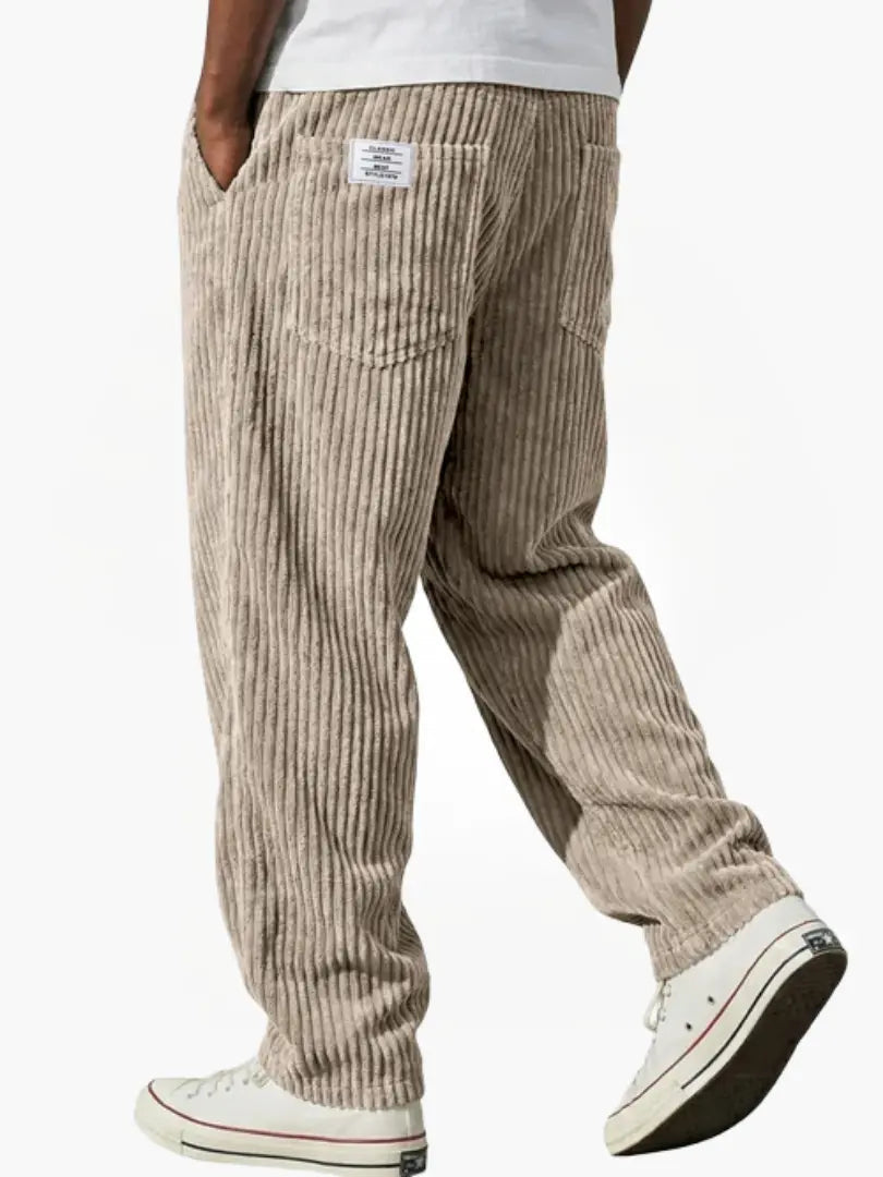 Cordhose mit Rippstruktur und geradem Bein für Herren - Khaki