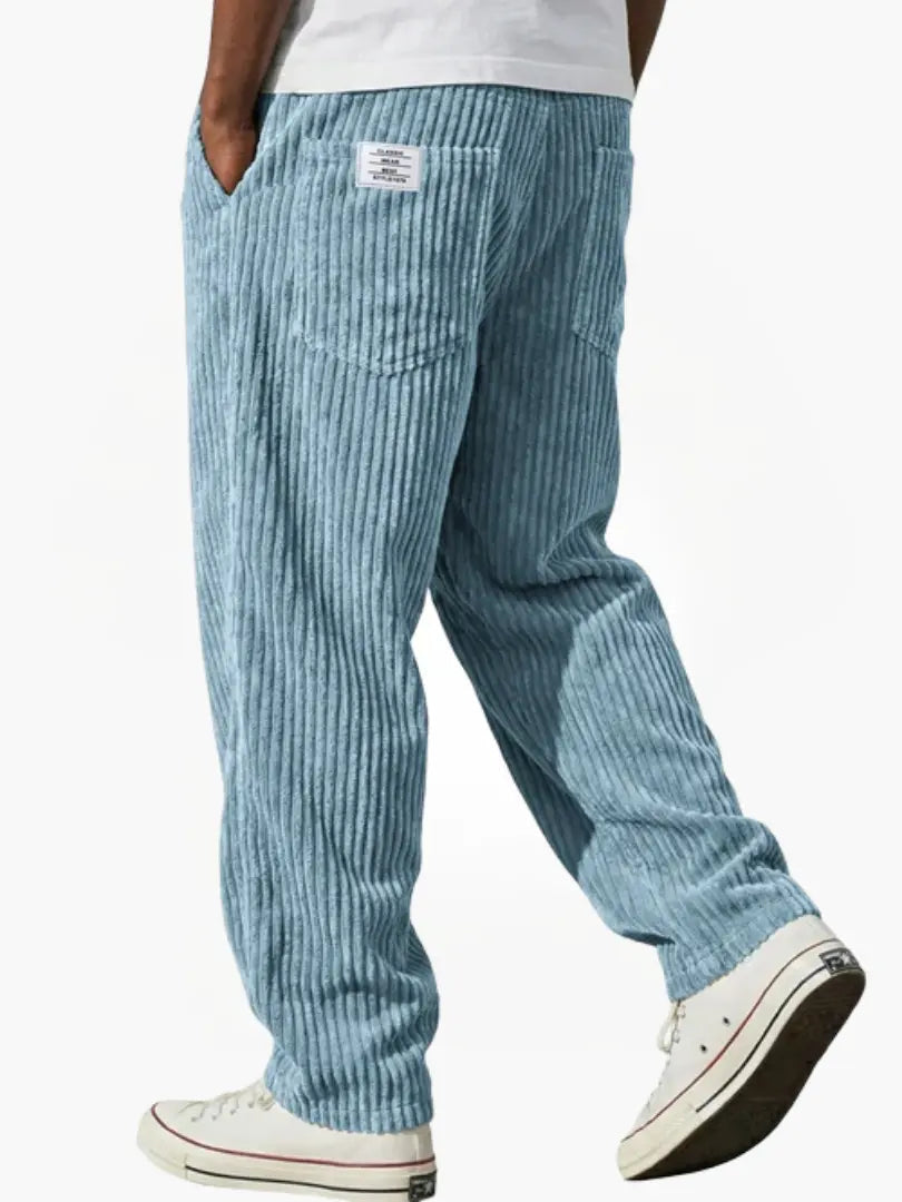 Cordhose mit Rippstruktur und geradem Bein für Herren - Hellblau