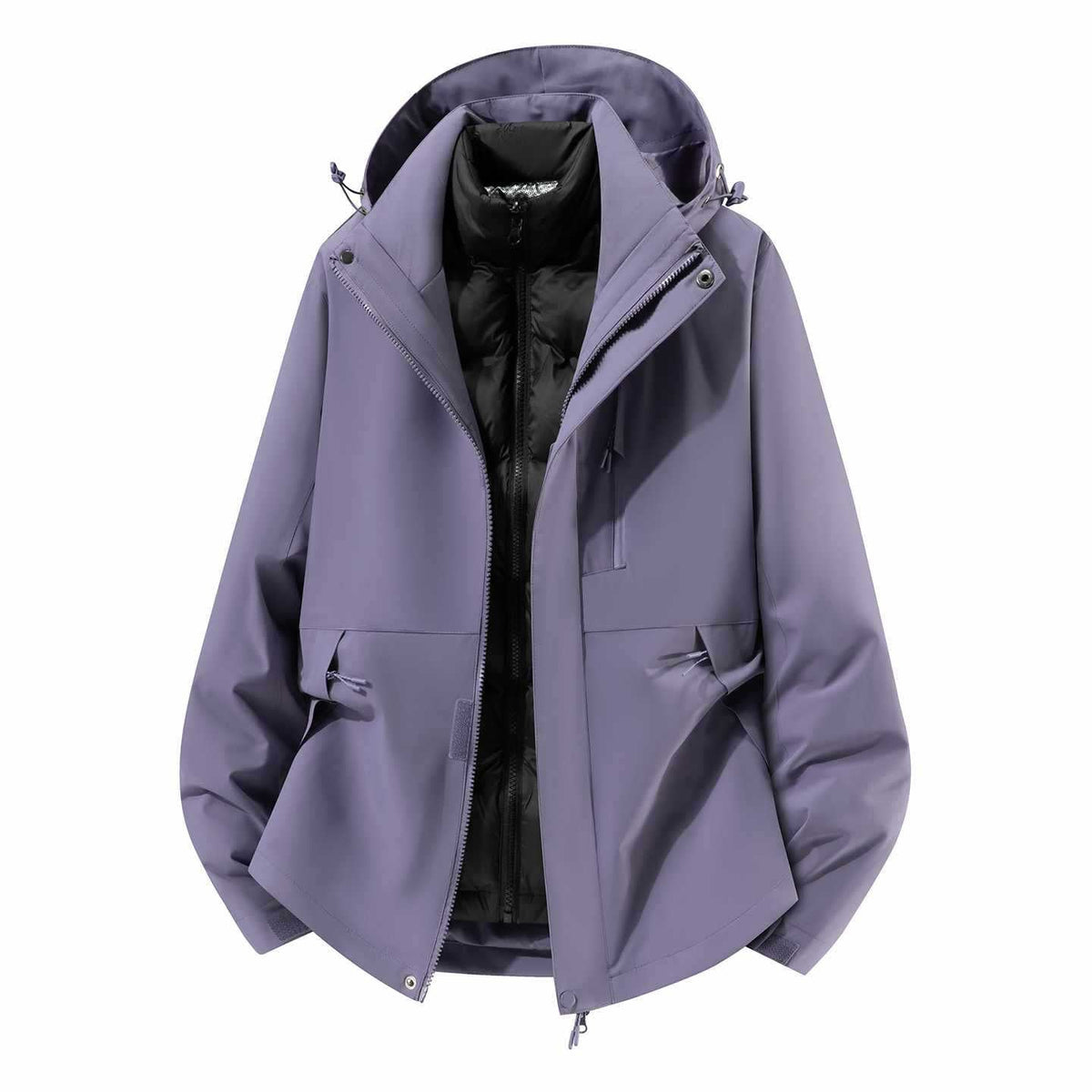 Daunenjacke mit Kapuze und abnehmbarer Innenjacke für Herren