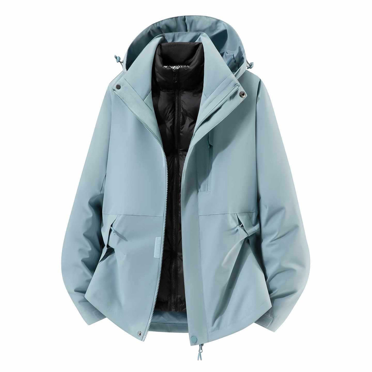 Daunenjacke mit Kapuze und abnehmbarer Innenjacke für Herren