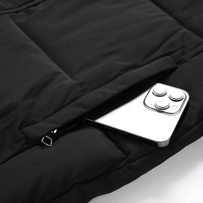 Daunenjacke mit langem Schnitt und hohem Kragen für Damen