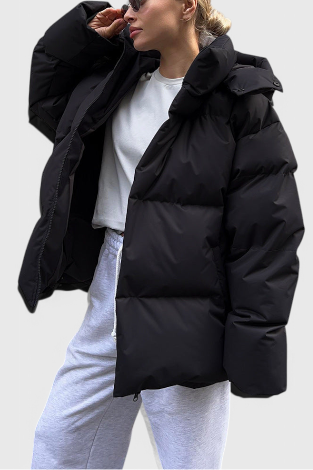 Daunenjacke mit Stehkragen und Quersteppung für Damen