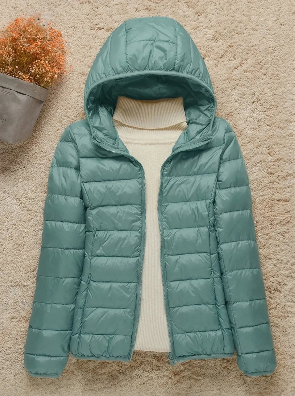 Daunenjacke zum Zusammenrollen für Damen