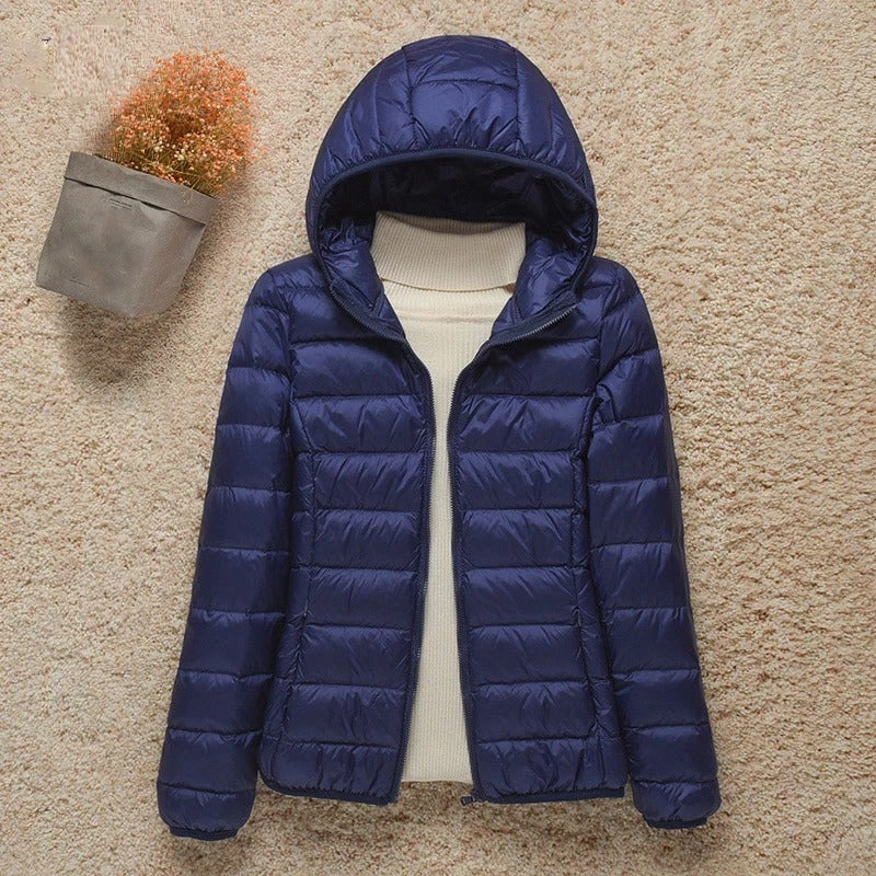 Daunenjacke zum Zusammenrollen für Damen