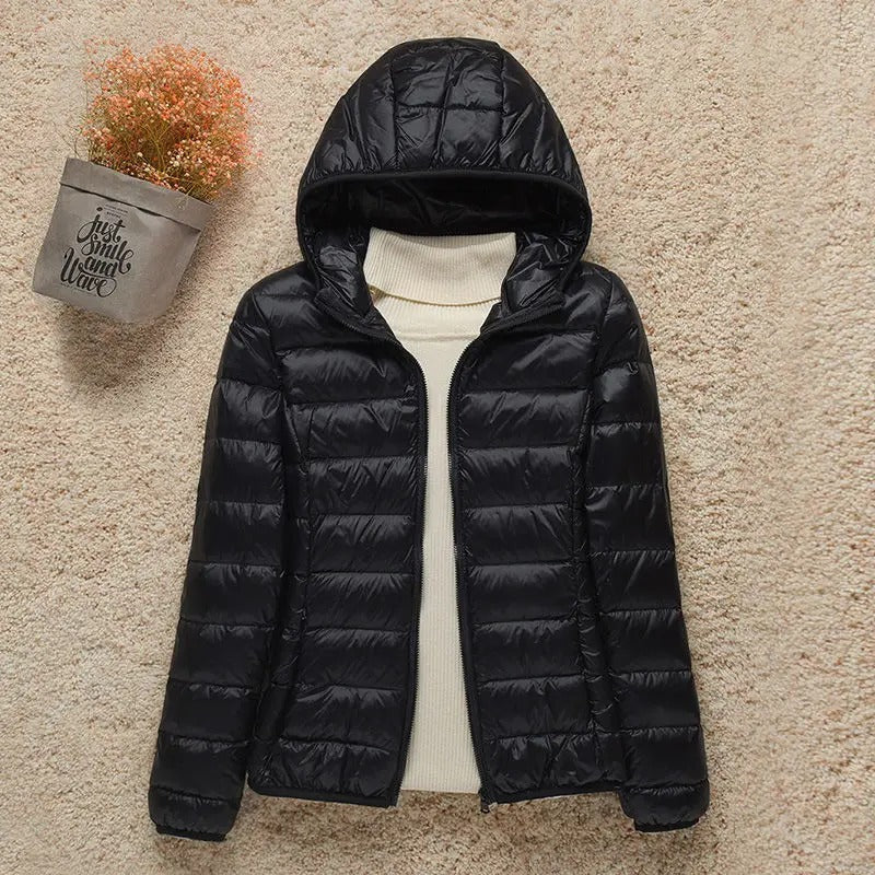 Daunenjacke zum Zusammenrollen für Damen