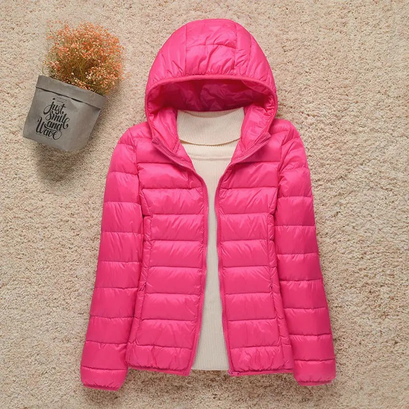 Daunenjacke zum Zusammenrollen für Damen