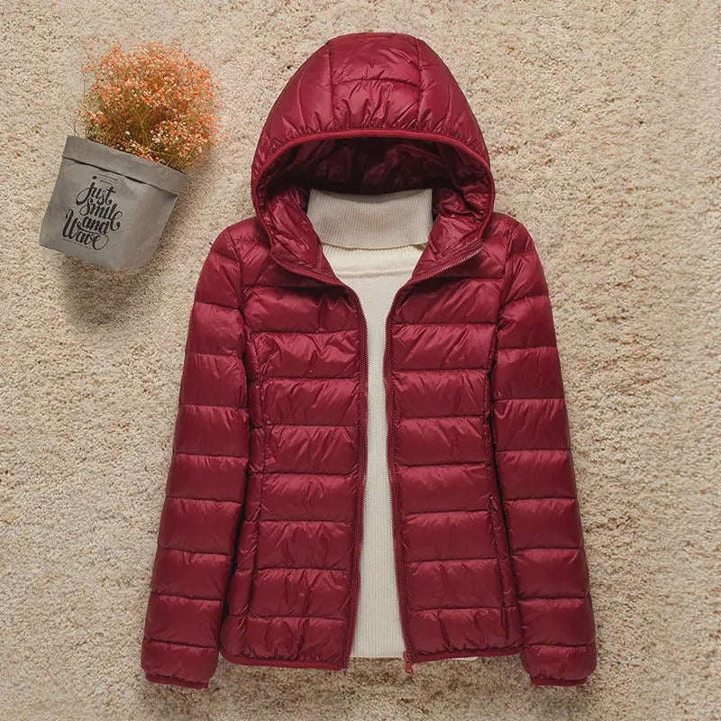 Daunenjacke zum Zusammenrollen für Damen