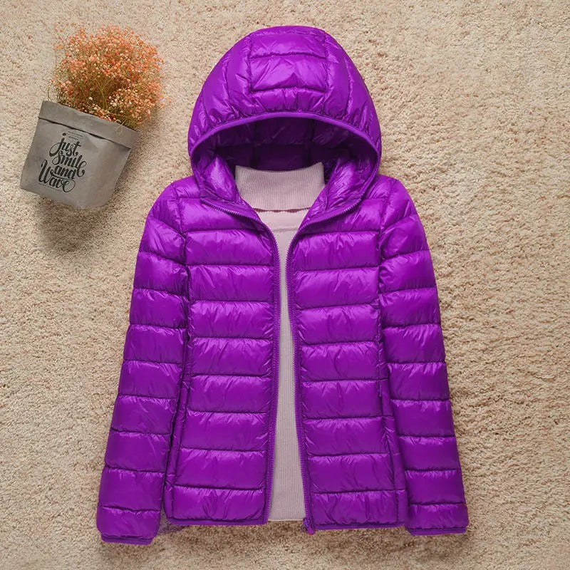 Daunenjacke zum Zusammenrollen für Damen