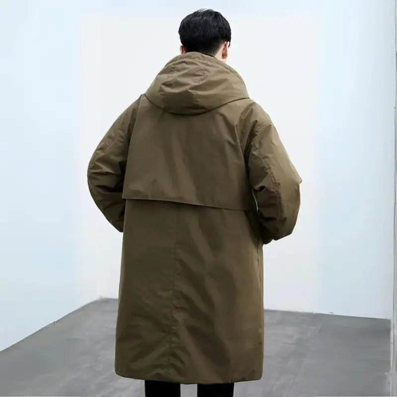 Wintermantel im Trenchcoat-Look mit Kapuze für Herren