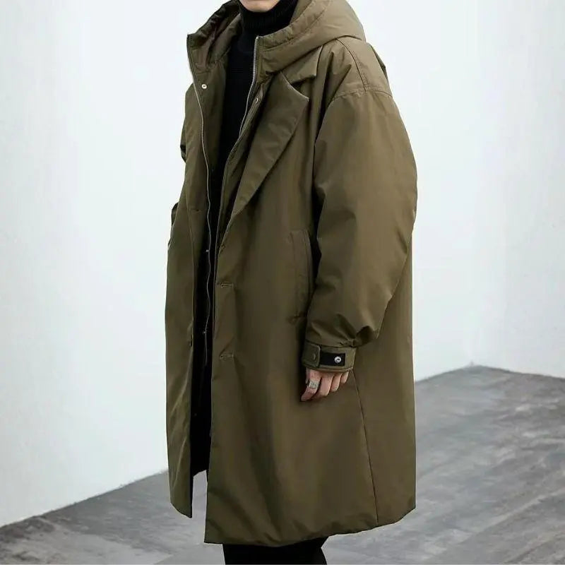 Wintermantel im Trenchcoat-Look mit Kapuze für Herren