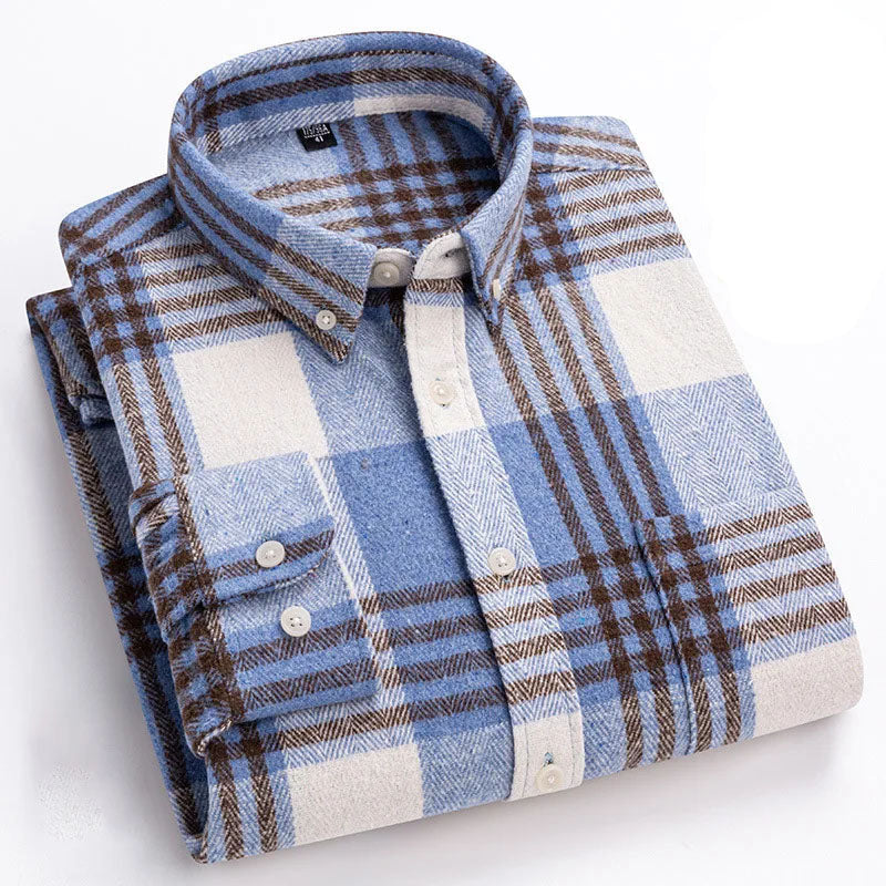 Flanellhemd mit Button-Down-Kragen und Taillierung für Herren