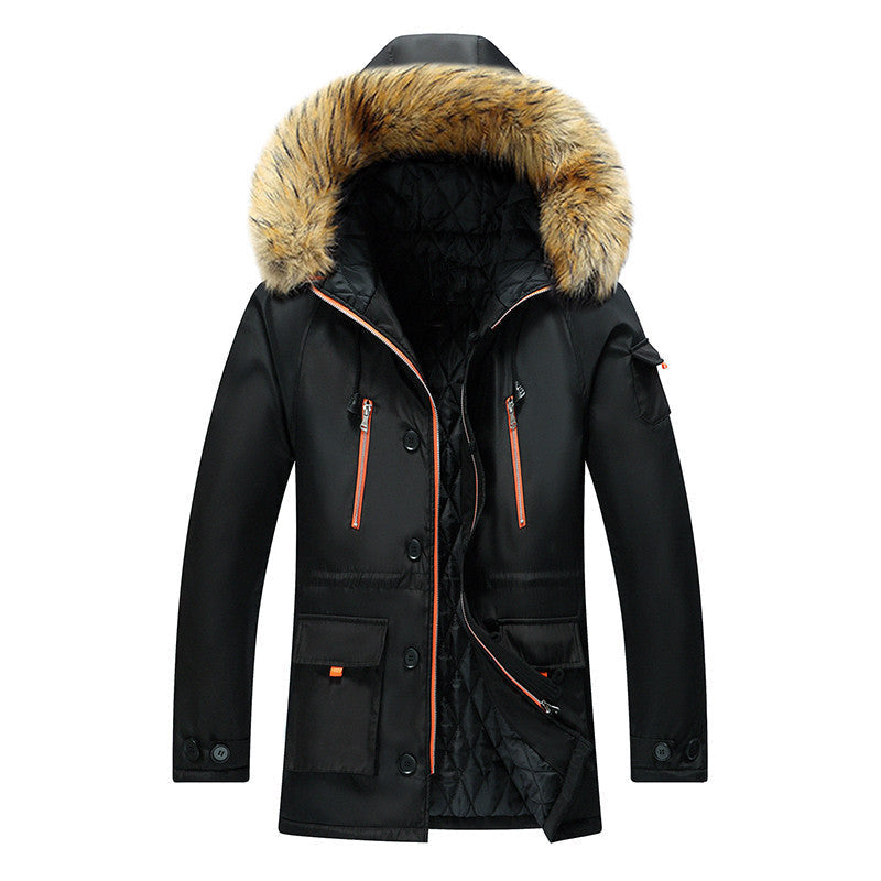 Parka mit abnehmbarer Kapuze und Kunstfellbesatz für Herren