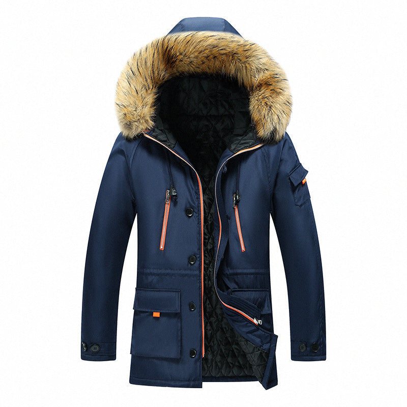 Parka mit abnehmbarer Kapuze und Kunstfellbesatz für Herren