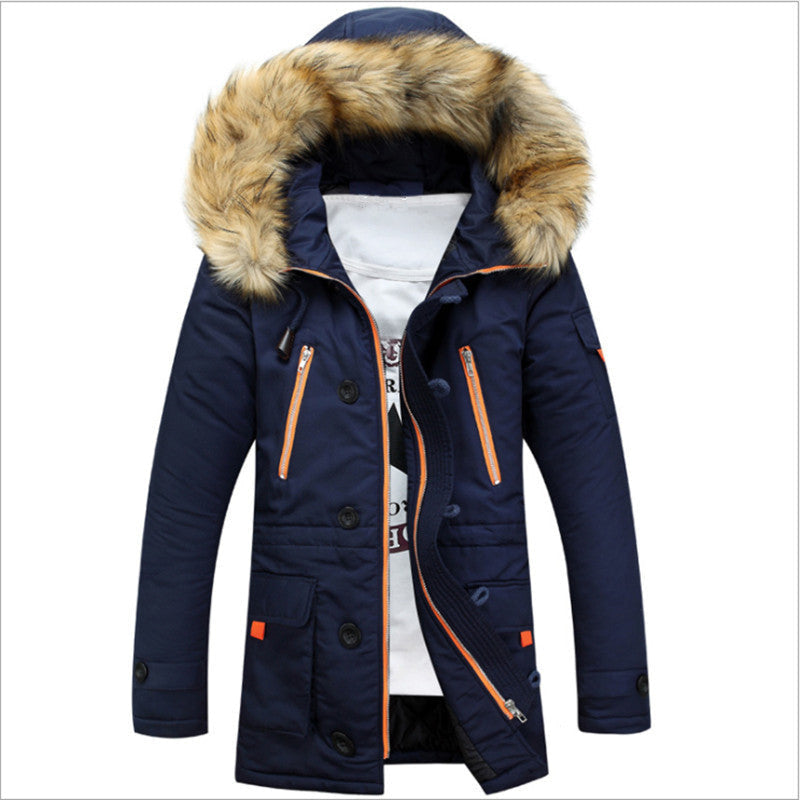Parka mit abnehmbarer Kapuze und Kunstfellbesatz für Herren