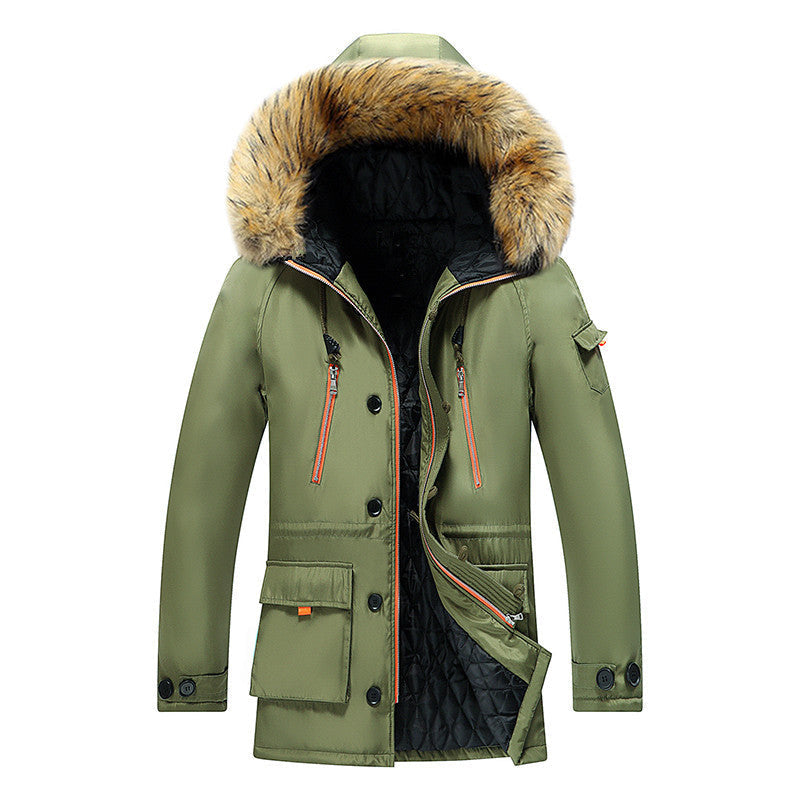 Parka mit abnehmbarer Kapuze und Kunstfellbesatz für Herren