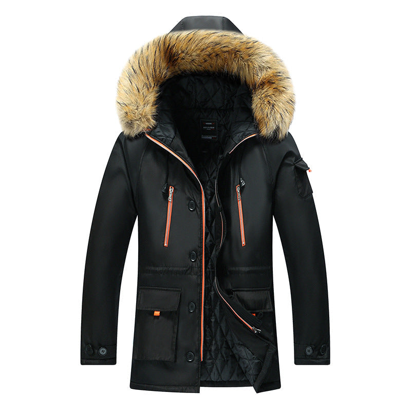 Parka mit abnehmbarer Kapuze und Kunstfellbesatz für Herren
