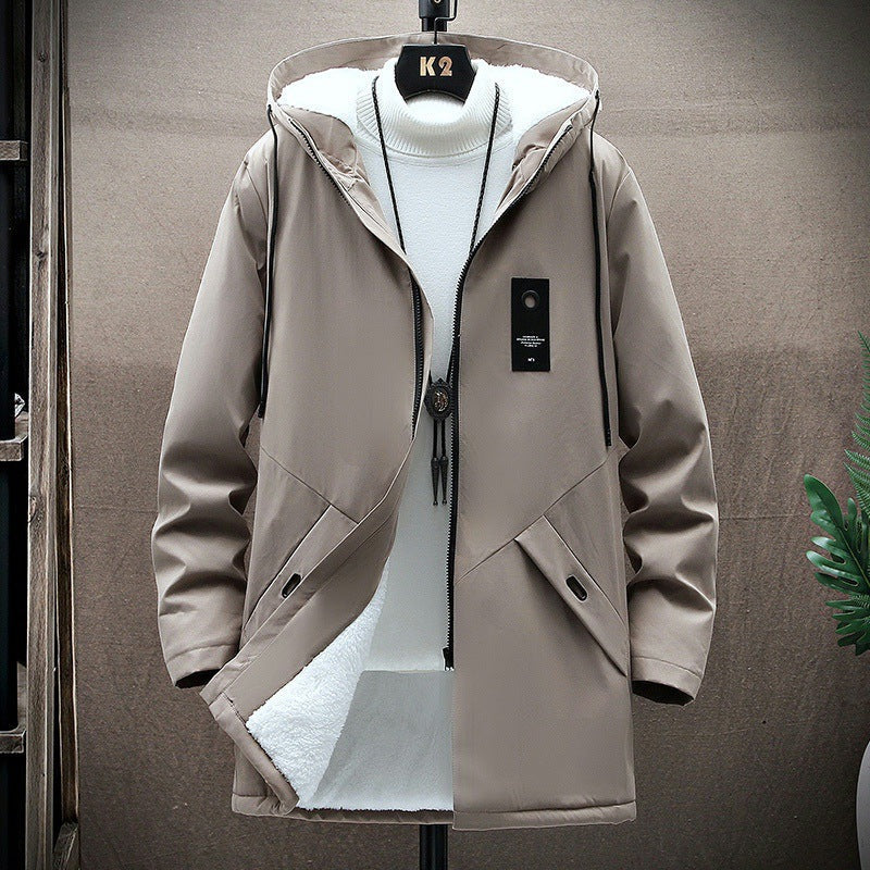 Parka mit Kapuze und wahlweise Teddyfutter für Herren - Kamelbraun mit Teddyfutter