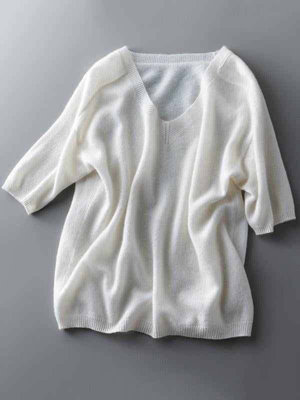 Kaschmirpullover mit V-Ausschnitt für Damen
