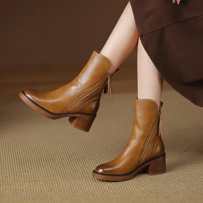 Lederstiefel mit Innenfutter und Fußbett für Damen