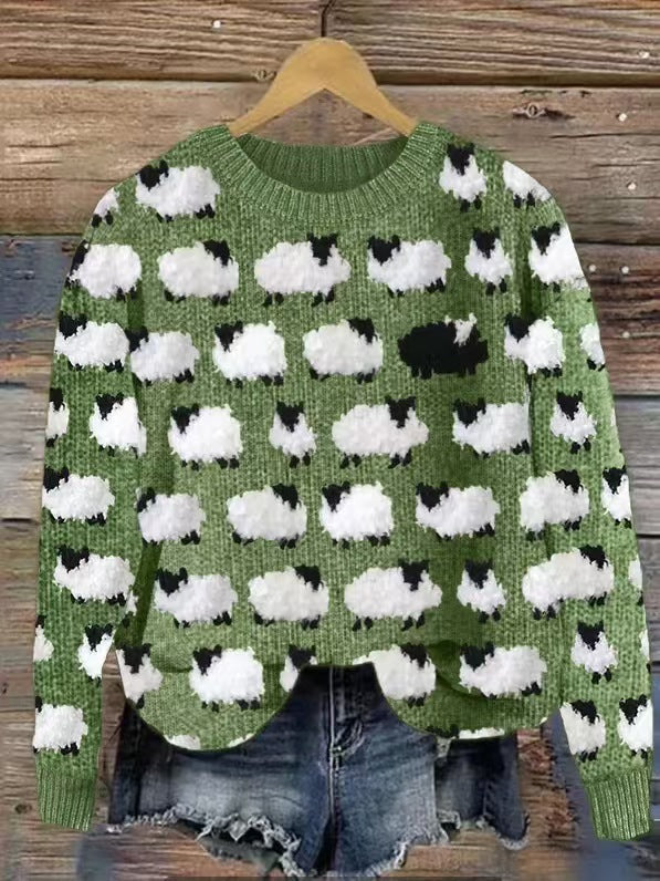 Norweger Pullover mit Fair-Isle-Muster und Rundhals für Damen