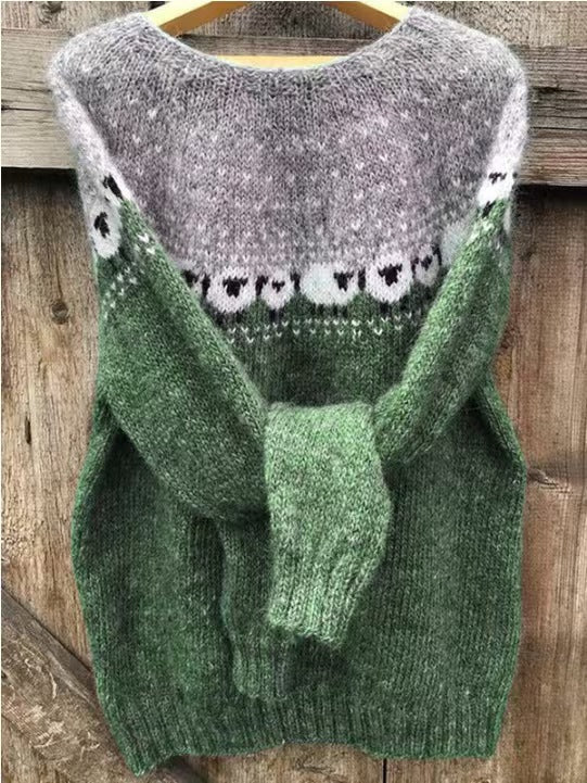 Norweger Pullover mit Fair-Isle-Muster und Rundhals für Damen