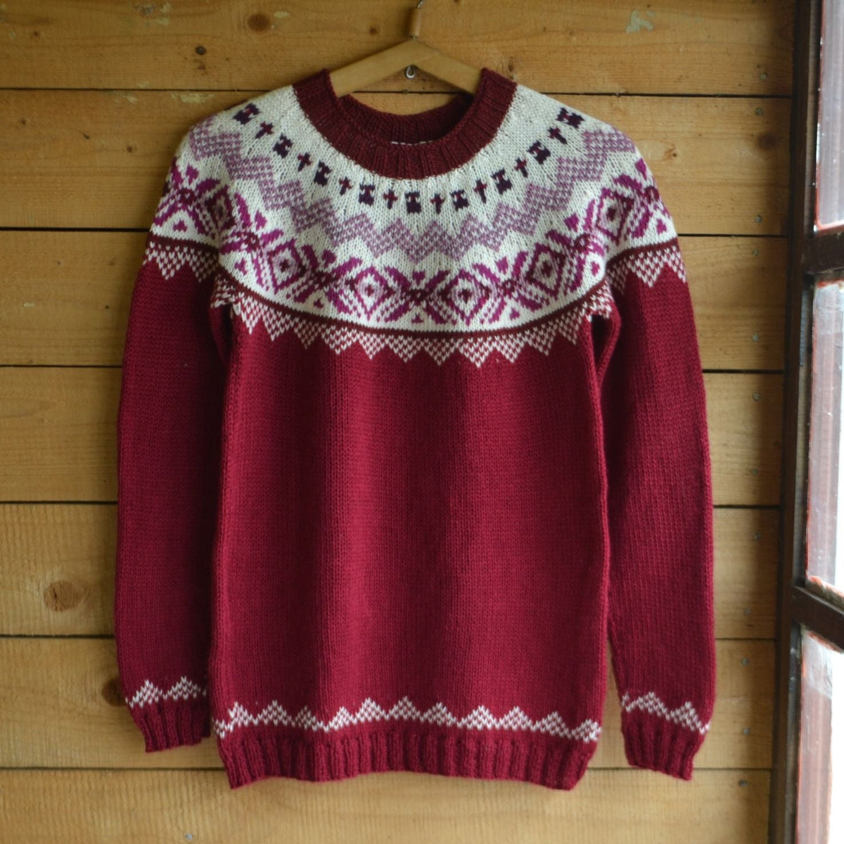 Norweger Pullover mit Fair-Isle-Muster und Rundhals für Damen