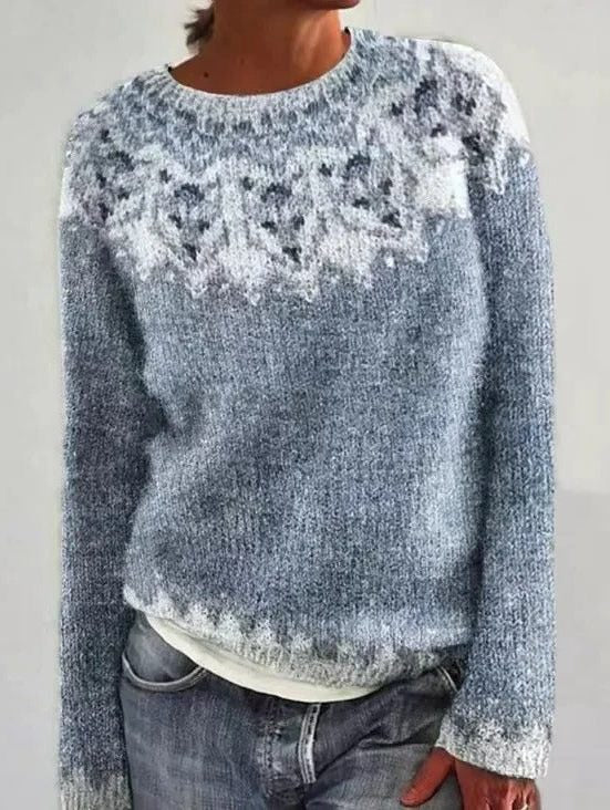 Norweger Pullover mit Rundhals und langen Ärmeln für Damen